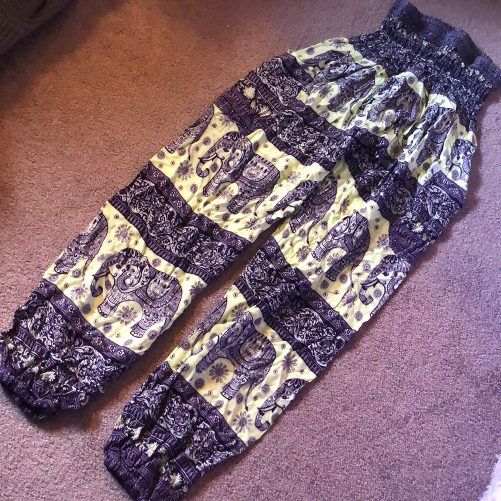 Purple Elephant Harem Pants